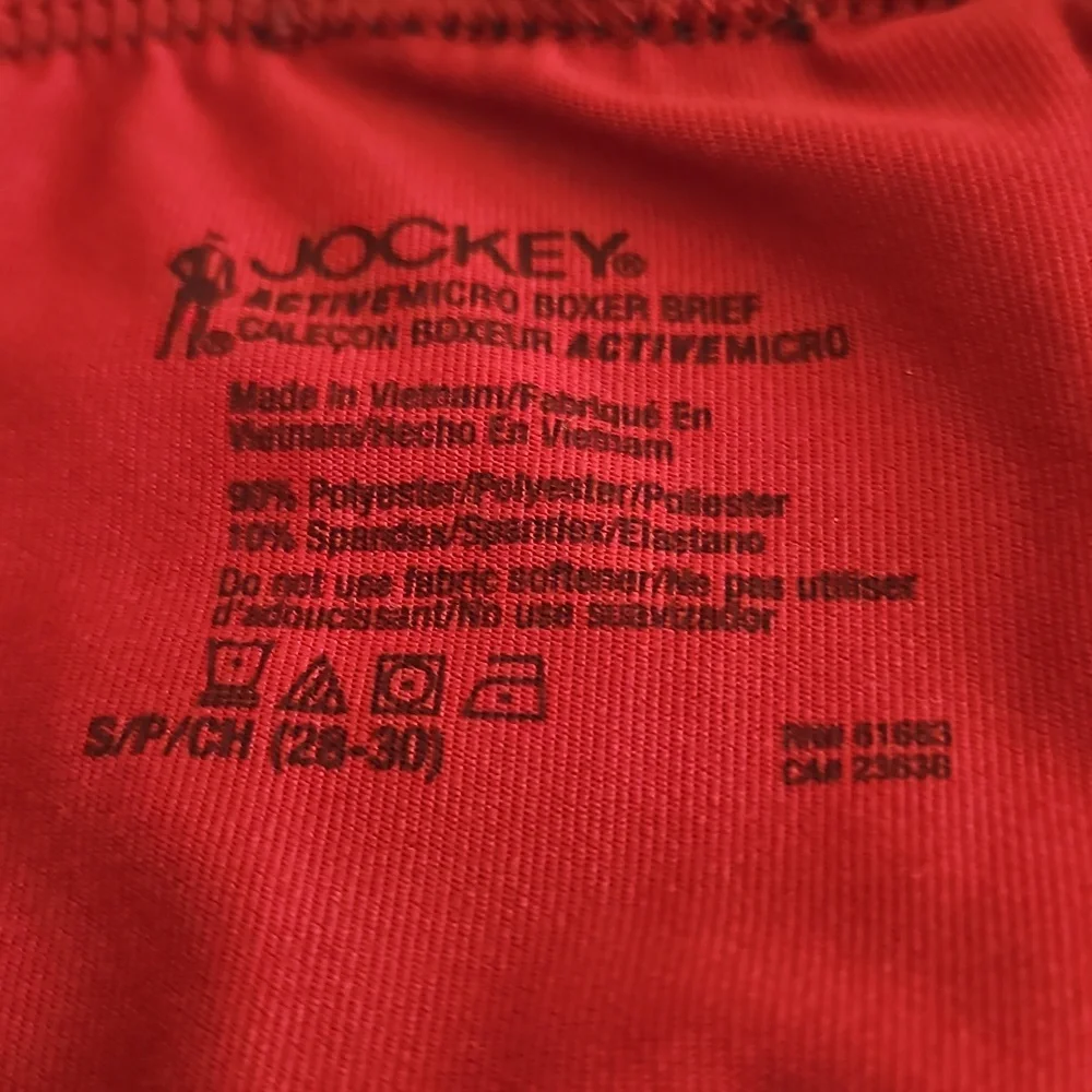 Jockey Briefs W Support Pouch Red & Black Size small